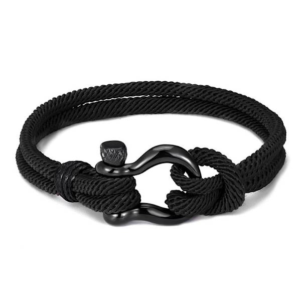 2 stk Sorte Nautiske Armbånd Mænds Håndlavet Nylonreb Flettet B