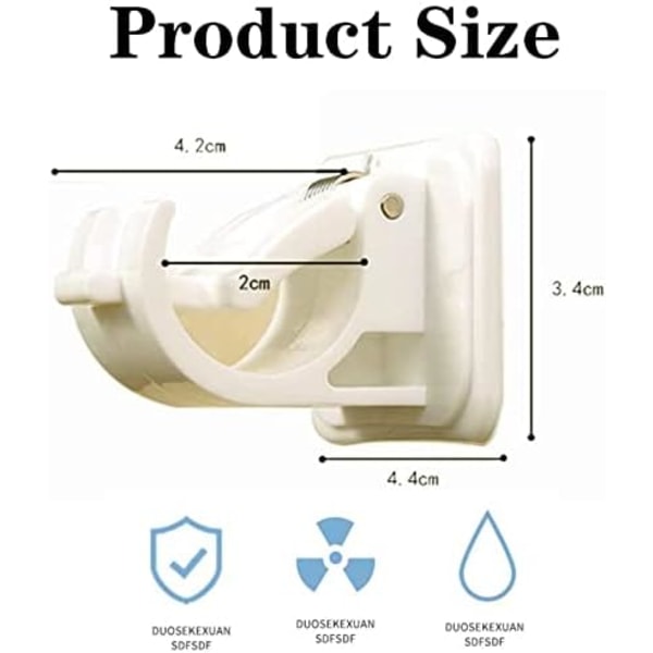 8-pakks Selvklebende Gardinstangbrakett Kroker, Ingen Boring i Veggen