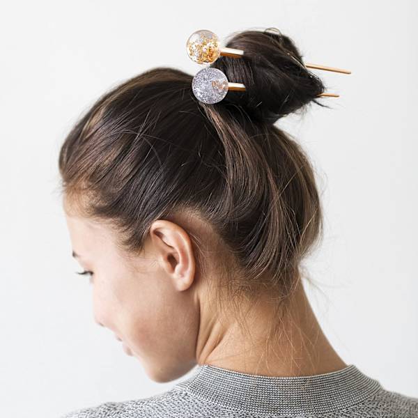 3 stk. Kvinders Lollipop Hårpinde, Elegant Planet Design Rund Bold