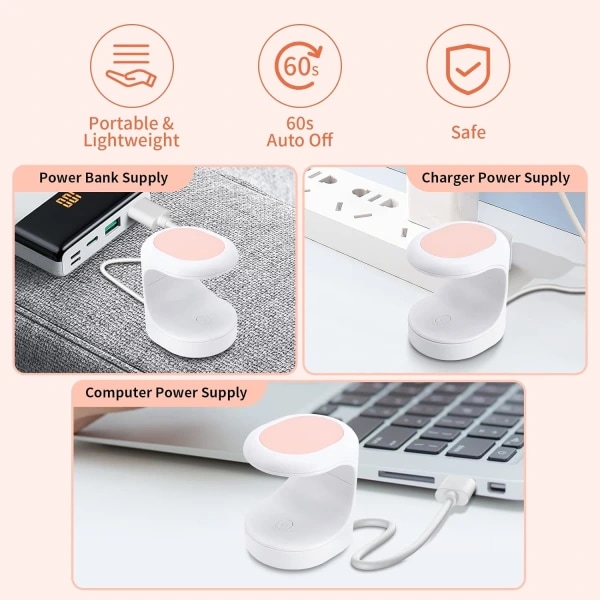 LED-nagellampa, mini UV-ljus för gelnaglar, snabbhärdande nagellampa
