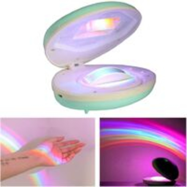 Perle sjeldne skjell regnbue LED-projektorlampe neon himmel co