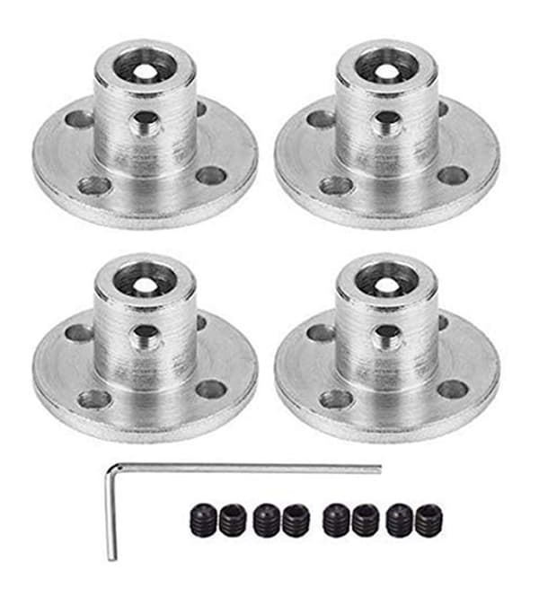 Sæt med 4 Akselkoblingsflanger til 6mm Modelmotor