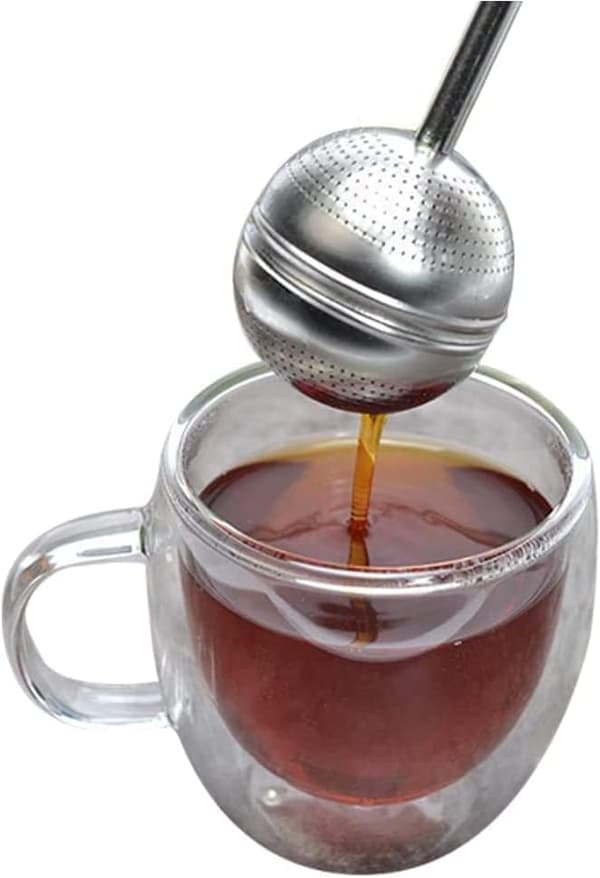 Sæt med 2 rustfrit stål te-infusere med langt håndtag - Rustfrit