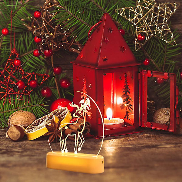 Akryl Julelys med LED, Dekorative Lys, Julepynt