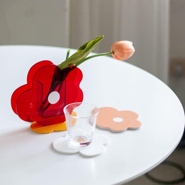 Blomstervase, liten bukett holder, akrylvaser, klar vase, Con