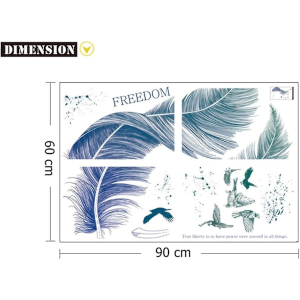 Dww-fjädrar Väggdekaler Väggdekaler för sovrum Väggdekor DXGHC