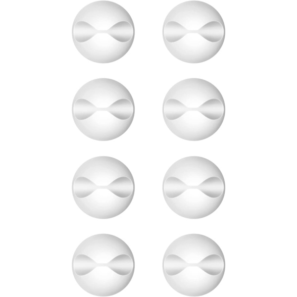8-pack vita kabelklämmor, strömkabelorganisatör, kabelhantering