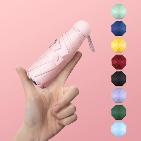 Mini Vindtæt Foldbar Rejse Paraply, Sol & Regn Paraplyer, Com