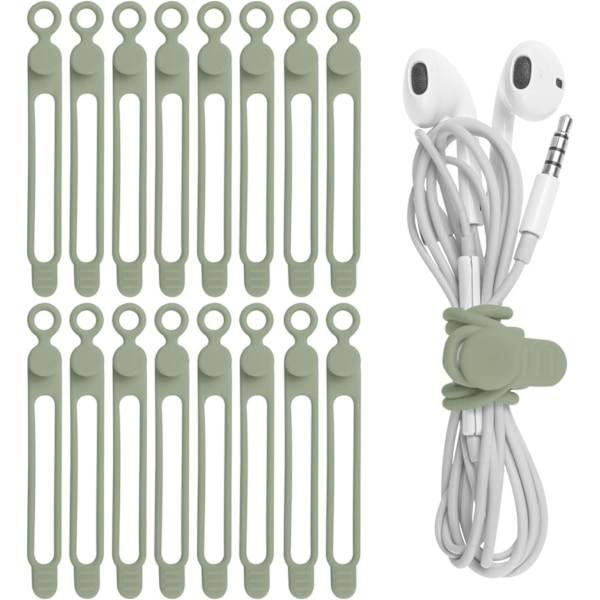 16 stk Silikon Kabelstropper Wire Organizer for Earphone, Phone Ch