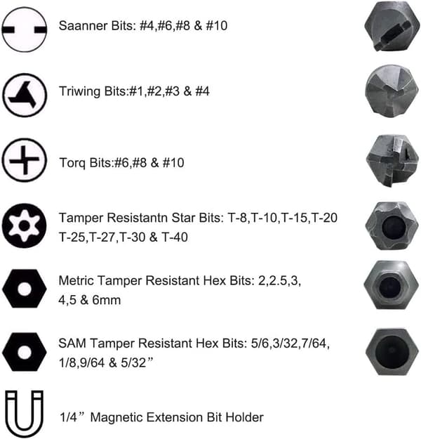 33 st Magnetiska Skruvmejselbits med Bitshållare Förlängning, Säker