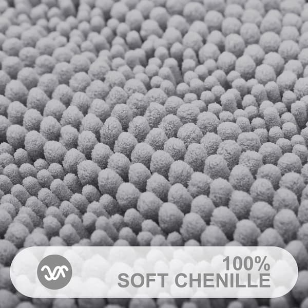 Chenille Stripete Badematte, Ekstra Tykk og Absorberende