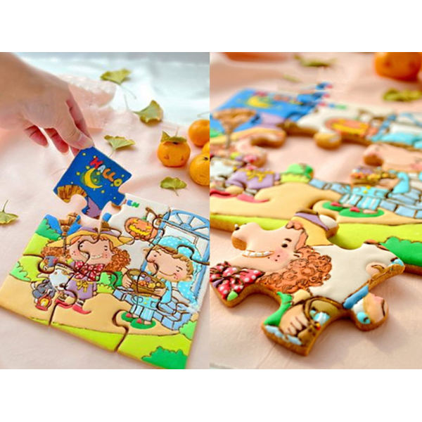 3 Set Puzzlebitar Kakformar i Rostfritt Stål, Kexformar