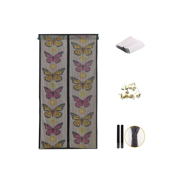 Magnetic Fly Screen Door, Anti Mosquito Fly Curtain Door Screens Nets, Top-to-Bottom Seal Snaps Shut Automatically, Keep