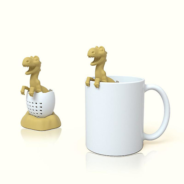 2 stk. silikone dinosaur baby te-brygger dinosaur æg te hou