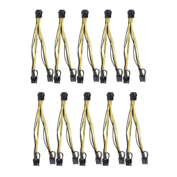 10st 6pin till 2x8pin(6+2) kabel kompatibel med Btc Miner Gra DXGHC