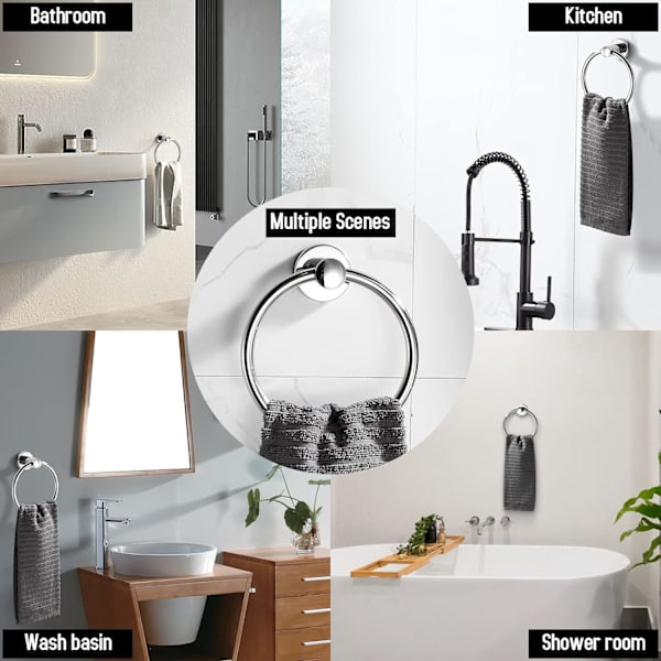Håndklædeholder i moderne stil, 304 rustfrit stål, forkromet B