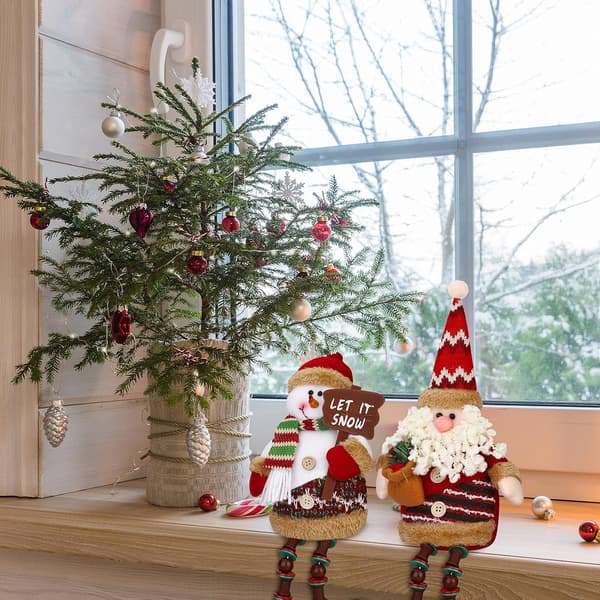 2 Stykke Jule-Siddeplysdyr Jule-Siddende Julemand Cl
