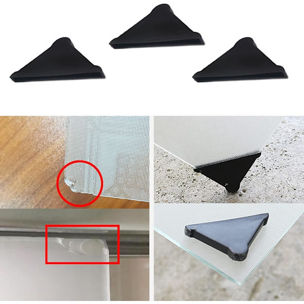 20-pack Spegelhörnskydd - 37*37*3 mm - Plast, Svart
