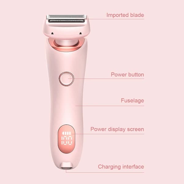 2-i-1 Bikini Trimmer Elektrisk Barbermaskine til Kvinder, Silky Glide Pro Hårfjerning til Barbering af Ben, Arme, Armhuler