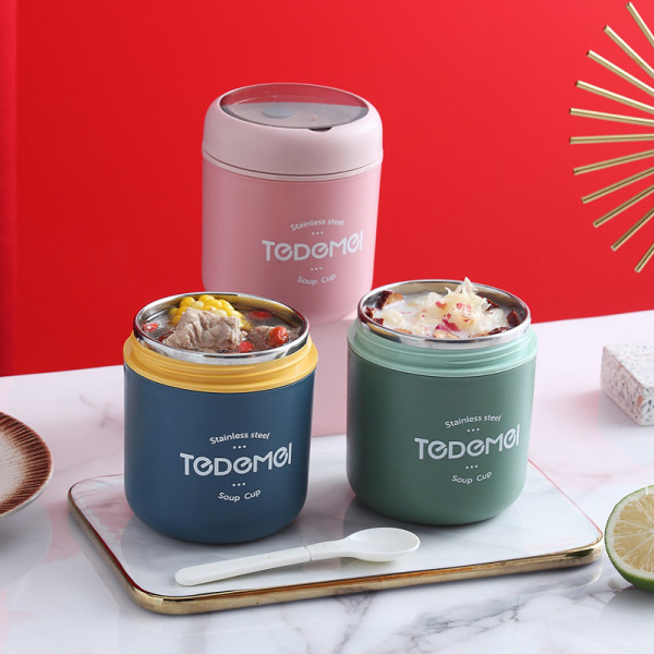 500ml Termoslunchbox i Rostfritt Stål med Sked för Barn