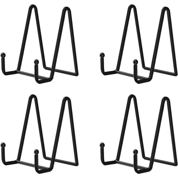 4 kpl 4 tuuman näyttötelineitä, musta rauta, telineet laudoille