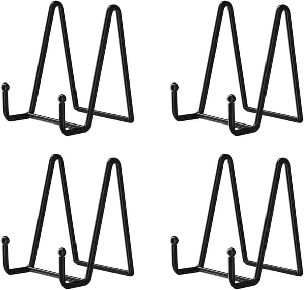 4-pack 4 tum Displayställ Svart Järn Staffli för Hyllor