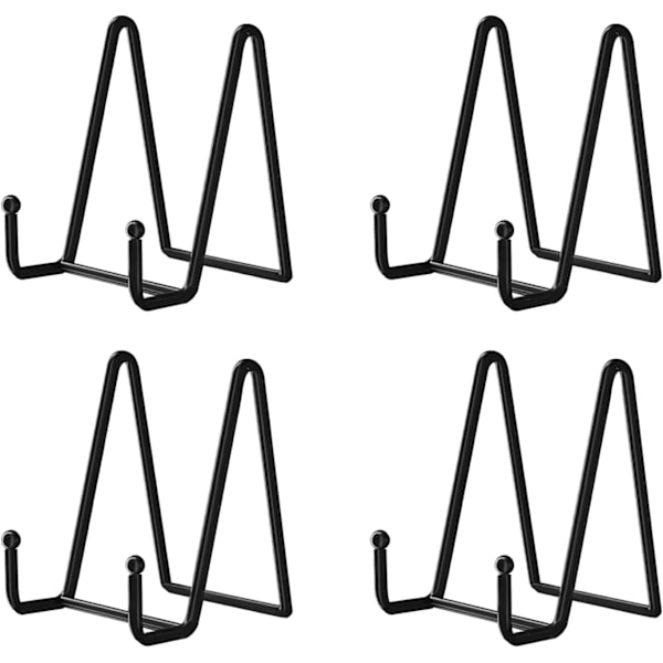 4-pakks 4 tommers displaystativer Svart jern staffeli for bordhyller