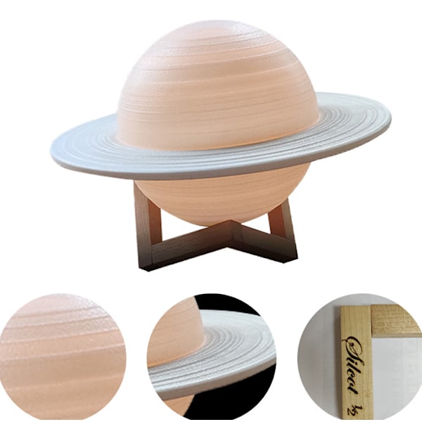 Saturn LED-atmosfärslampa Månskenlampa 16 färger fjärrkontroll