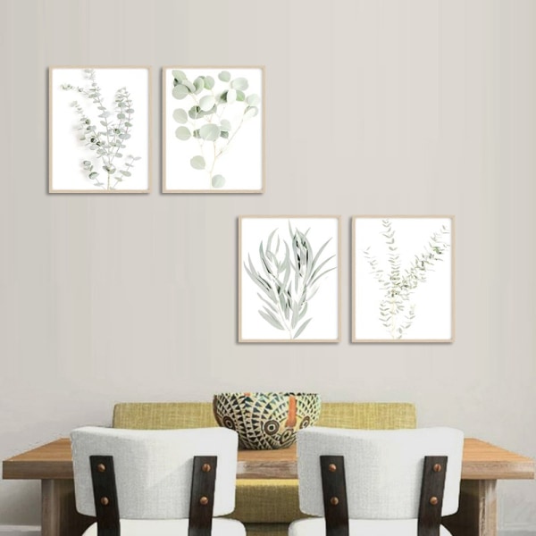 Botaniska Växtväggkonsttryck - Set om 4 Väggdekortryck