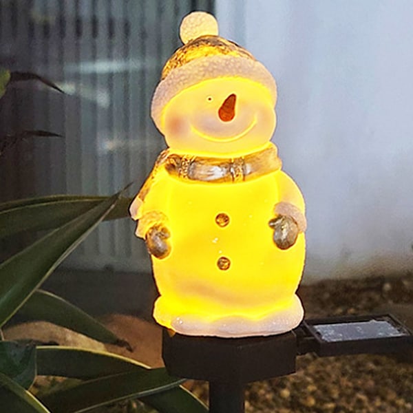 2 st Solcellsdrivna Harts Resin Jultomte Gräsmatta Golvlampor LED Carto