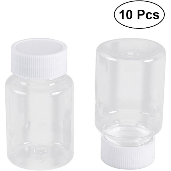 80 ml Tomma Plastflaskor, Transparenta Glasburkar för Kemikalier, Medicin, Piller