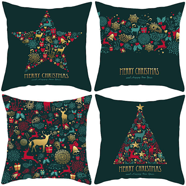 4 stycken julkuddfodral, julkuddfodral