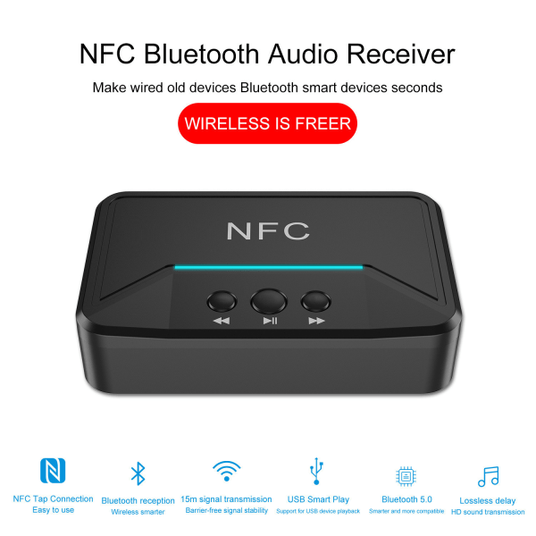 NFC5.0 bluetooth -mottagare 3,5 mm bluetooth ljudmottagare compu