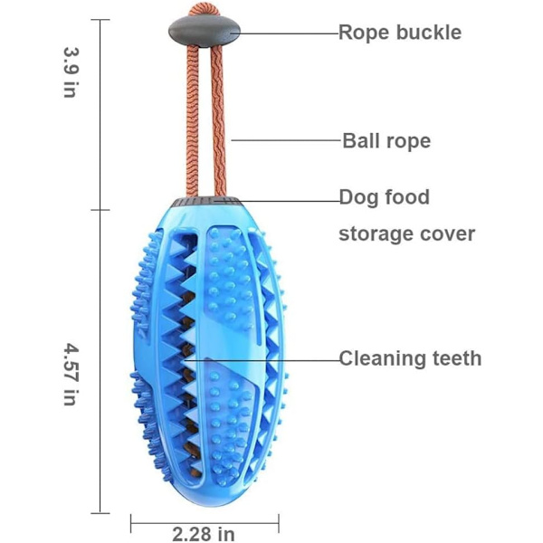 Hundtugg leksak, Utbildande hundleksak, Robust gummi, Blå - Bita, Ch