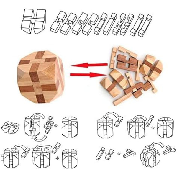 12 Stykker Uddannelsesmæssige Legetøj 3D Udfordring IQ Tænke Test Mini Woo