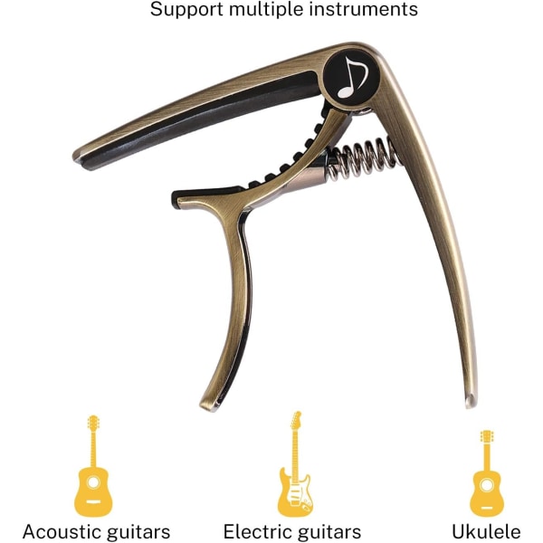 Capo for akustisk og elektrisk gitar, ukulele, banjo, mandolin w