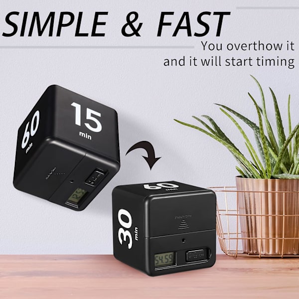 2 stk Terning Timere Gravitasjonssensor Flip Timer Barn Timer Trening