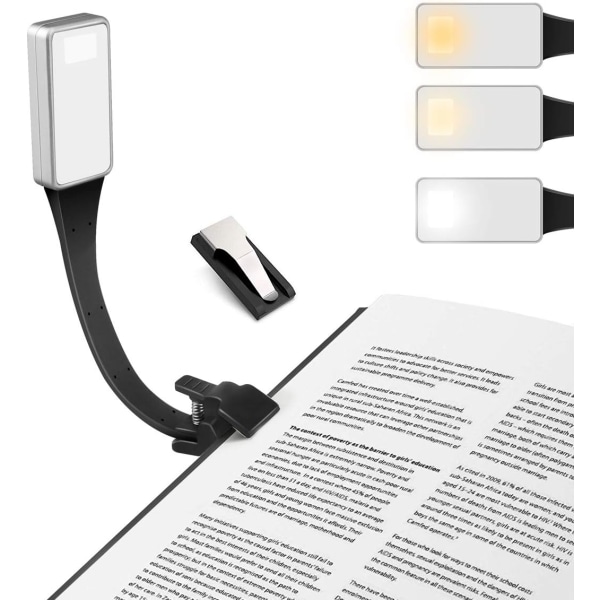 LED-läslampa, läslampa Uppladdningsbar läslampa med clip-on
