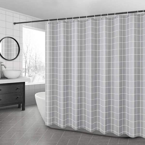 Geometrisk Grå Marmor Dusjforheng 180x180cm Polyester Fabr DXGHC