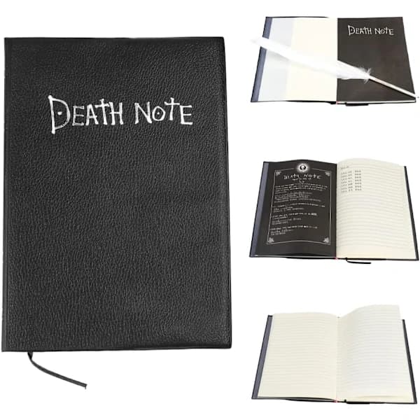 Death Note Notesbog, Anime Tema Death Note med Halskæde og Fjeder {KPOM}
