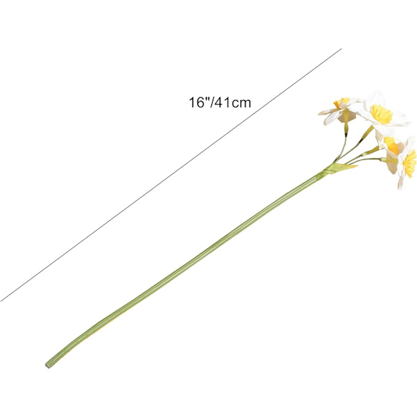 12 stk. Hvide Kunstige Påskeliljer Blomster 16\" til Fest