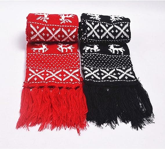 Unisex Jultomte Snöflinga Halsduk Höst Vinter Varm Stickad L