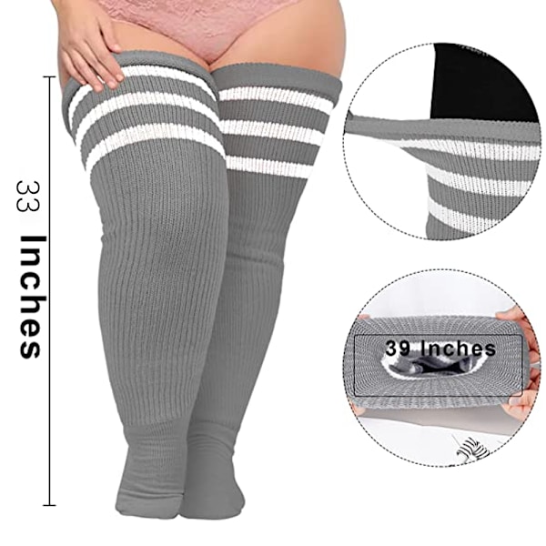 Plus Size Damstrumpor för Tjocka Lår - Extra Långa