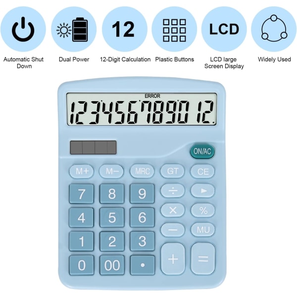 Basic Standard Calculator 12-numeroinen pöytälaskin suurilla