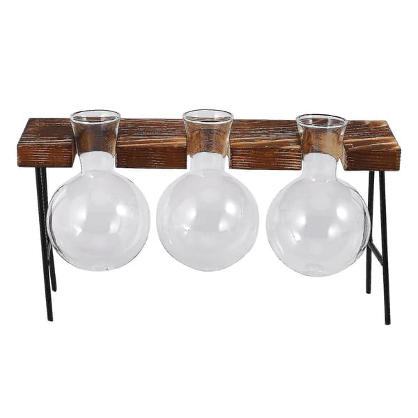 Glasflaska Transparent Vas Träram Café DXGHC