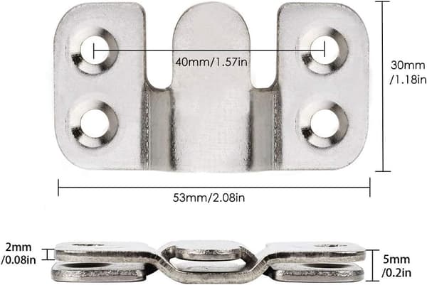 Bildehengerfeste Møbelkobling Flush Mount Brakett, Vegg