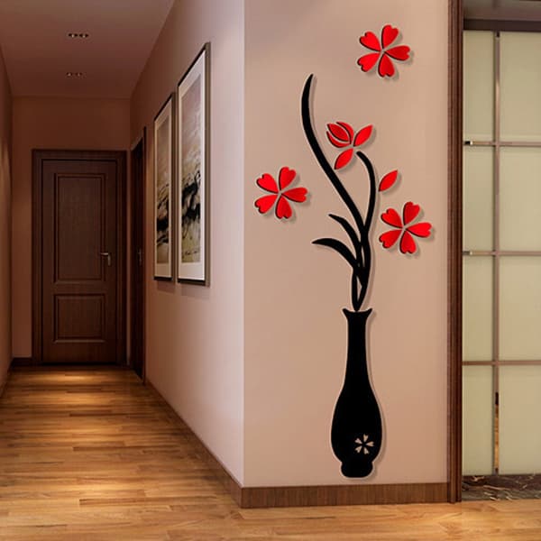 3D Väggdekaler, Bangcool Avtagbara Blommande Växtväggsdekaler