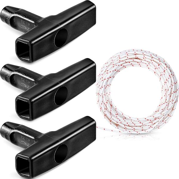 Tilbaketrekksstartertau 1 meter 3,0 mm trekktau med 3 startere