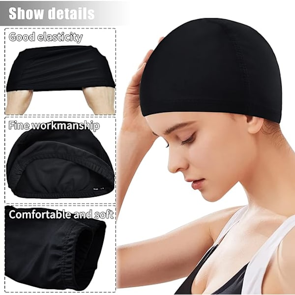 2-pack Badmössa för Vuxna, Mjuk Polyester Simmössa DXGHC