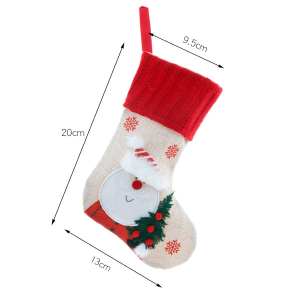 4 st juldekorationer linnebroderi gammal snögubbe gåvor burk